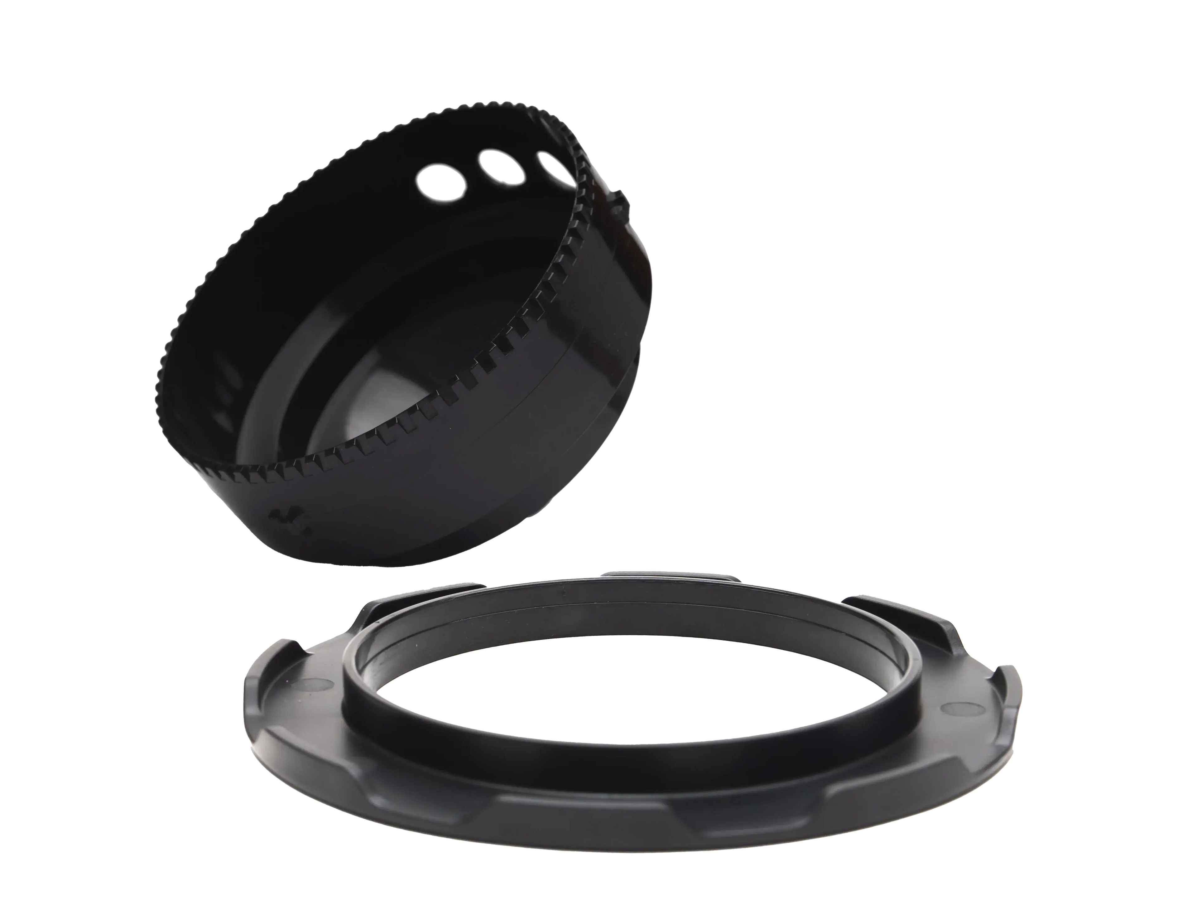 Black plastic drill bit and adapter set