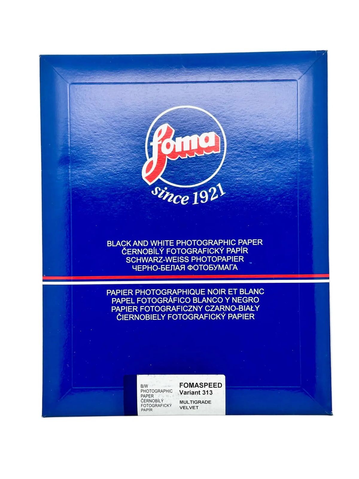 Foma Blue foma brand box of black and white photographic paper, labeled as ...