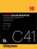 Kodak c-41 color negative film processing kit in a bold yellow and black package.
