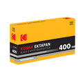 Yellow and black box of Kodak Ektapan 400 medium format negative film with fine grain 120 film in five professional rolls