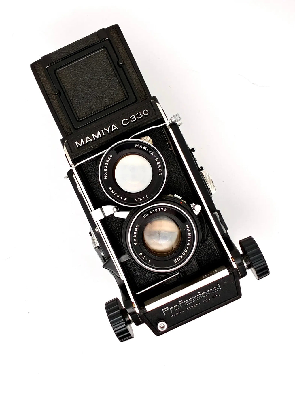 Vintage Mamiya C330 camera on a white background
