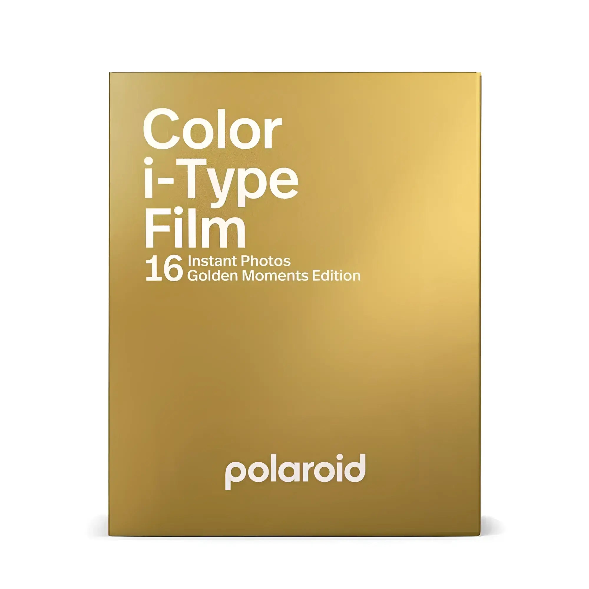 Polaroid Color i-Type Film Double Pack in Golden Moments Edition, featuring 16 instant photo prints.