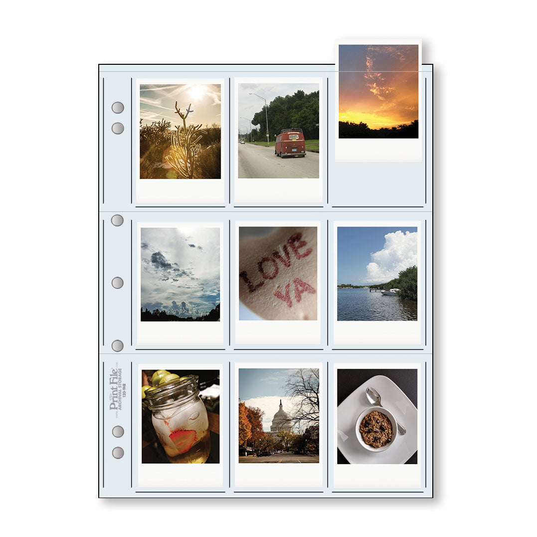 Print File 120-9HB page storing nine Instax Mini instant prints